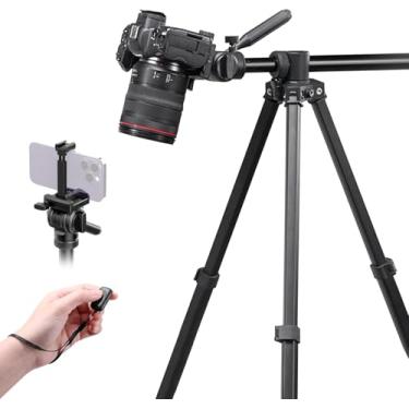 Imagem de ULANZI MT-65 Horizontal Tripod 69.29” Travel Video Tripod Overhead Camera Tripod, Horizontal Vertical Switch | Bubble Level | Arca QR Plate | Wireless Remote, for DSLR Camera Phone
