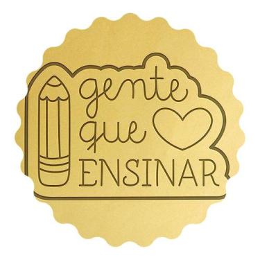 Imagem de Cortador Biscoito Gente que Ama Ensinar Lápis - DOCE IMPRESSO,  8,5cm