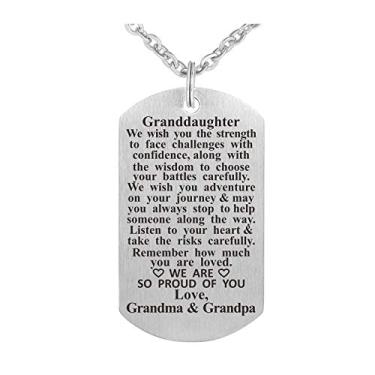 Imagem de Colar com etiqueta de cachorro Yintunuo Neto, neta, joia, chaveiro, pingente, de avó e vovô Preto