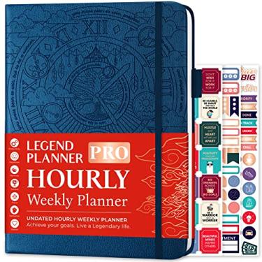 Imagem de Legend Planner Agenda horária PRO - Organizador semanal e diário com horários. Diário de agendas para trabalho e pessoal, A4 (azul místico)