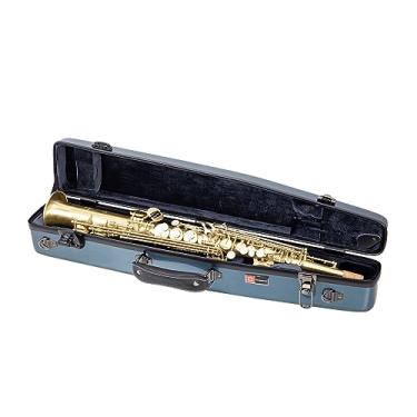 Imagem de Crossrock Capa de saxofone soprano reto profissional | Safira azul brilhante, TSA Lock, proteção Elite, alças de mochila destacáveis, bolso acessório para músicos profissionais
