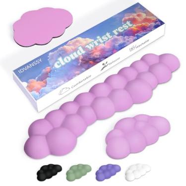 Imagem de IDVANSSY Apoio de Pulso Ergonômico de Espuma de Memória Pink Cloud com Design Elegante, Apoio de Pulso para Teclado À Prova D'Água E Lavável, Suporte de Teclado com Base Antiderrapante, para Escritóri