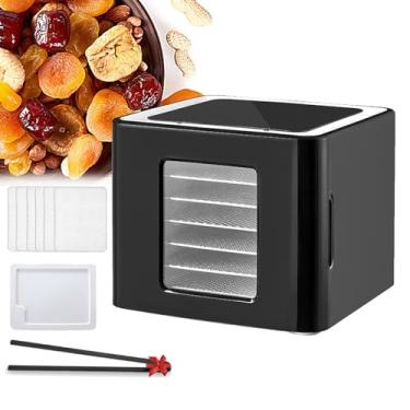 Imagem de KKSOUFX Secador De Frutas E Vegetais, 6 Bandejas EmpilháVeis De AçO InoxidáVe,Com Controle De Temperatura,Ventilador Duplo Secagem De 360°, Temporizador Até 48 Horas