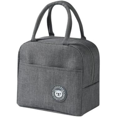 Imagem de Bolsa Térmica Marmiteira Lancheira Sacola Marmita Academia Passeio Cerveja Praia Bebida Gelo Camping Trabalho Masculina Feminina Prova de Vazamentos Quente Frio Cor Cinza