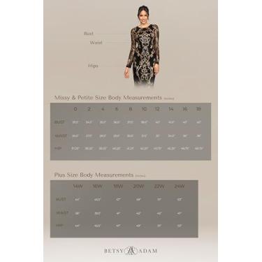 Imagem de Betsy & Adam Vestido floral longo de chiffon elegante com detalhe de babados e gola amarrada, Verde/Multi, 40