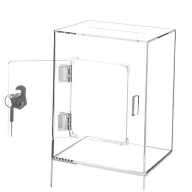 Imagem de Amagogo Decoração de Mesa de Cofrinho Transparente, Recipiente de Armazenamento Prático, Caixa de Dinheiro