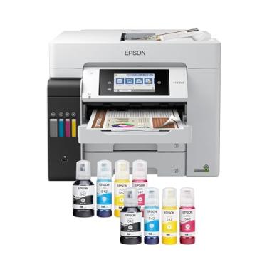 Imagem de Epson Impressora Supertank Pro ET-5800 sem fio All-in-One com scanner, copiadora, fax e Ethernet, branca