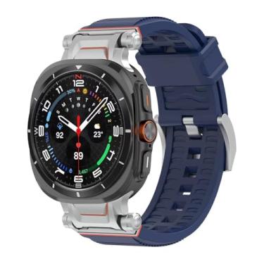 Imagem de synsing Pulseira esportiva robusta para Galaxy Watch Ultra 7 (largura de 26 mm) compatível com Samsung Watch Ultra 47 mm, pulseira de substituição respirável para homens com TPU premium e conector de