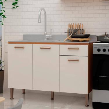 Imagem de Balcão para Cozinha Freijó White Laca Brilho