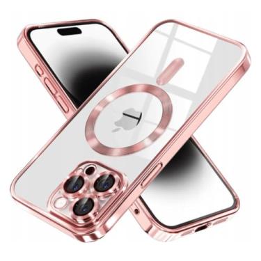 Imagem de [ASSISTA O VÍDEO] Capinha iPhone 12 Pro Max Magnética com Protetor de Câmera Embutido Detalhe: Ouro Rosé Marca: CodaTech