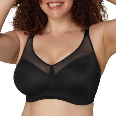 Imagem de Playtex Sutiã feminino minimizador de 18 horas, sutiã macio de cobertura total, sutiã camiseta sem fio, Preto, 38C