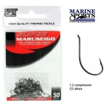 Imagem de Kit 50 Anzol Pesca Marine Sports Super Maruseigo Black N-6