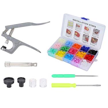 Imagem de Botões de Encaixes de Cores Mistas + Alicates de Snap, Alicates de Fixador de Resina de Resina de Costura, Kit de Ferramentas de Prensa Manual de Hardashery Sberdasher, Punção de