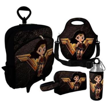 Imagem de Kit Escolar Infantil Mochila de Rodinha + Lancheira Térmica + Necessaire Plus + Squeeze de Alumíni-Unissex