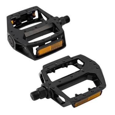 Imagem de Pedal 9/16 plataforma alumínio preto com esfera eixo aço - GTA