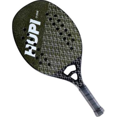 Imagem de Raquete Beach Tennis Hupi Net Ultra Pro Carbon Kevlar com Bolsa, Preto
