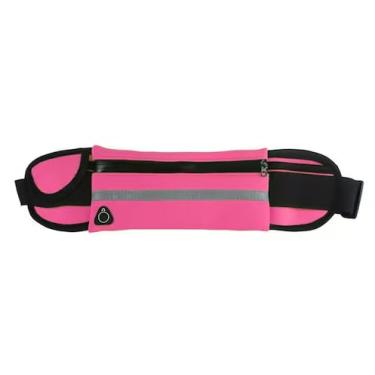 Imagem de Pochete Esportiva com Faixa Refletiva, Impermeável, Ajustável Para SmartPhone, Chave e Doumentos em Geral (Rosa)
