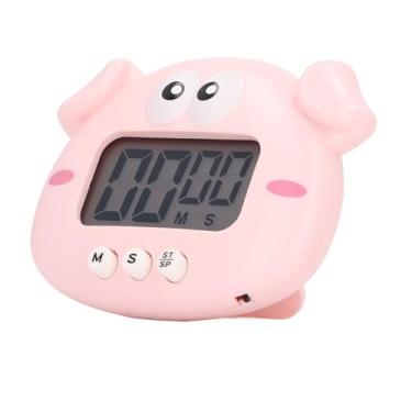Imagem de Temporizador Bonito Dos Desenhos Animados, Temporizador Digital Dos Desenhos Animados, Fonte Grande de Alta Precisão para Casa (Porquinho rosa)