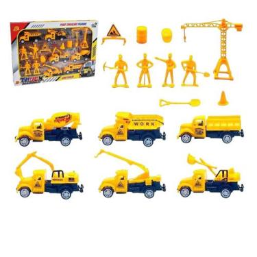 Imagem de Brinquedo Infantil Kit Construção e Obras Carrinhos e Acessórios - Fun