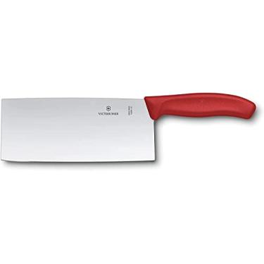 Imagem de Cutelo para Cozinha Cabo Fibrox Estilo Chinês, Vermelho, 18 cm, Victorinox, 6.8561.18G