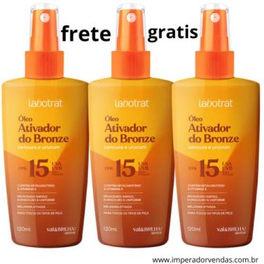 Imagem de Kit Com 3 Óleo Ativador de Bronze Labotrat Vai & Brilha 120ml FPS 15 C