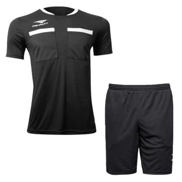 Imagem de Conjunto Penalty Árbitro VI Camisa + Calção Masculino - Preto P-Masculino