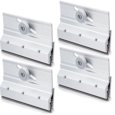 Imagem de Yaocom 4 peças de montagem de rolo de suporte superior de porta de chuveiro sem moldura de plástico redondo de 1,9 cm, rolamentos de esferas, rolos de porta de chuveiro, alumínio extrudado, acabamento