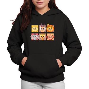 Imagem de Moletom Infantil Canguru Menina Estampa Animaizinhos - Samcro Vestuári