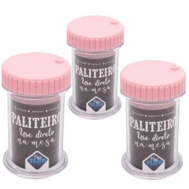 Imagem de Kit 3 Paliteiro Porta Palito Transparente Prático PlasTutti, Rosa