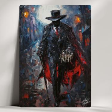 Imagem de Exú - Quadro Decorativo - Os Mais Cultuadas - Arte Expressionista Umbanda/Candomblé Exclusivo - 28x20cm (Exu Tranca Rua)