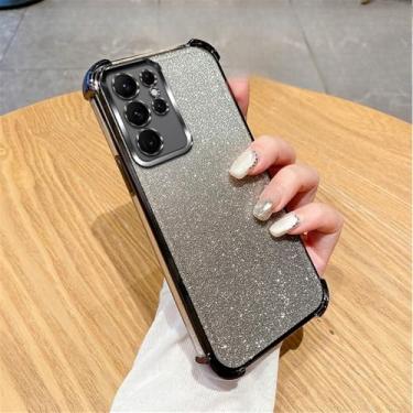 Imagem de Capa de telefone transparente com revestimento de glitter gradiente para Samsung Galaxy S24 S23 S22 Plus Ultra S20FE S21FE Note 20 Ultra à prova de choque, 3, para Samsung S23Plus
