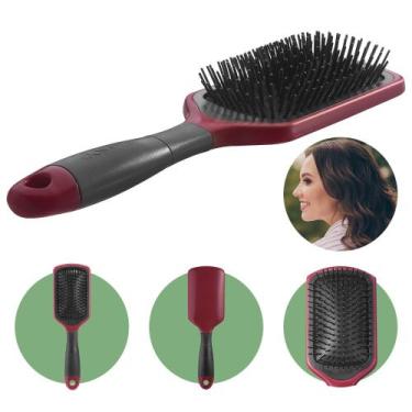 Imagem de Escova de Cabelo Desembaraçar Raquete Premium Profissional Almofadada 