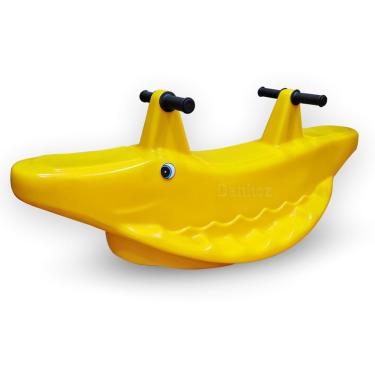 Imagem de Gangorra Jacaré Infantil 2 Lugares Para Crianças E Bebês - Amarela