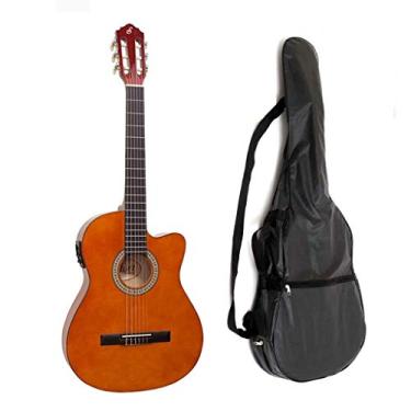 Imagem de Kit Violão Elétrico Nylon Cutway Nf-14 Giannini Natural c/Equalizador e Afinador + Capa + 3 Palhetas