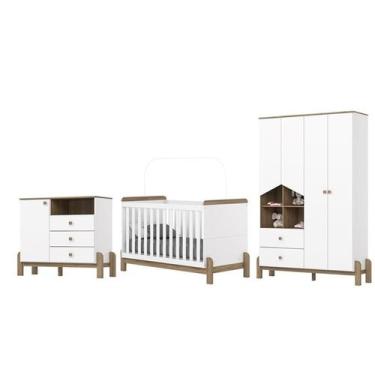 Imagem de Jogo de Quarto Infantil Ternura Branco/Jequitibá - Henn