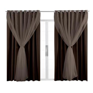 Imagem de Cortina Blackout Tecido Com Voil 5,00M x 2,50M Sala Quarto Escritorio Para Varão Simples