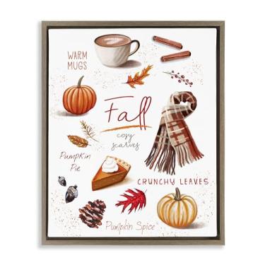 Imagem de Stupell Industries Arte de parede em tela flutuante marrom Favorite Autumn Things, design de Elizabeth Tyndall, 64 x 78 cm