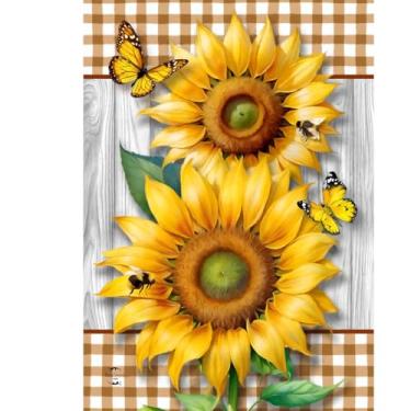 Imagem de Briarwood Lane Bandeira de jardim dupla de girassol