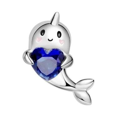 Imagem de Contas de Borboleta e Pata de Cão em Esmalte Azul e Prata - Para Pulse