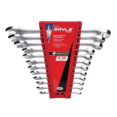 Imagem de Jogo Chave Combinada Mayle 6 a 22mm 102405MY 12 Peças Cromo Vanádio