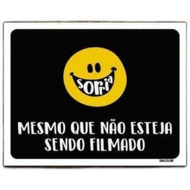 Imagem de Kit 5 Placas Decorativa Sorria Mesmo Que Não Esteja Filmado - Sinalico