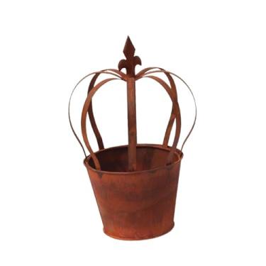 Imagem de XLWLLNJ Vaso de ferro para plantas, vaso de flores, pequeno vintage desgastado para casamento, porta da frente de casa de fazenda, 21x21x33cm