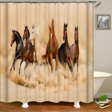 Imagem de Cortinas de chuveiro de leão de cavalo impressão zebra elefante cortinas de banheiro à prova d'água poliéster pano decoração 180 * 240 cm cortina, sy1350, W90xH180 cm