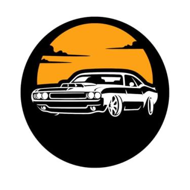 Imagem de Adesivo Redondo Decorativo com Carro, 5cm, Design Retrô (Carro B2)