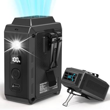 Imagem de COMLIFE Mini ventilador de cintura portátil – Ventilador de corpo vestível com clipe recarregável, resfriamento máximo de 20H, 5 velocidades 16000RPM Turbo mãos livres sob a camisa ventilador de