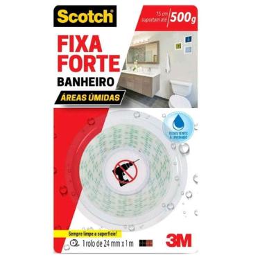 Imagem de Fita Dupla Face De Espuma Fixa Forte áreas úmidas 24 Mm X 1,5 M - 500g - Scotch - 3m