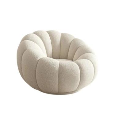 Imagem de Poltrona Decorativa Concha C/Almofada Boucle Bege Abobora - Montanaris Decor