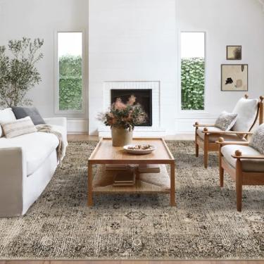 Imagem de GarveeHome Tapetes laváveis de 25 x 30 cm para sala de estar, quarto grande, debaixo da cama, lã sintética, macia, antiderrapante, floral, boho, vintage, extra grande, para sala de jantar, escritório