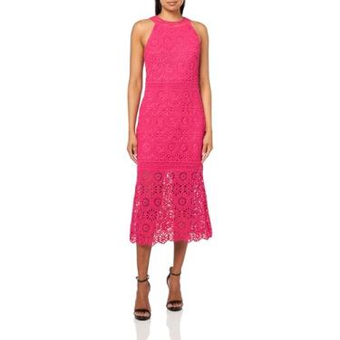 Imagem de GUESS Vestido feminino de crochê Nicki sem mangas, Ponche rosa, 40