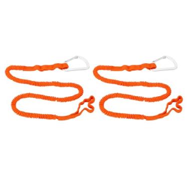 Imagem de Kayak Paddle Leash Stretchable Strap Lanyard Rope Essential Kayak Acessório para remar Canoagem Pesca Durable Lightweight Poliéster Elastic Band liga de alumínio Mosquetão 2pcs 3 (4)